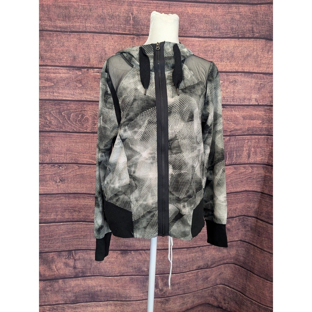 Simply Vera Vera Wang Simply Breathe Snakeskin Print Mesh Hoodie Jacket M
